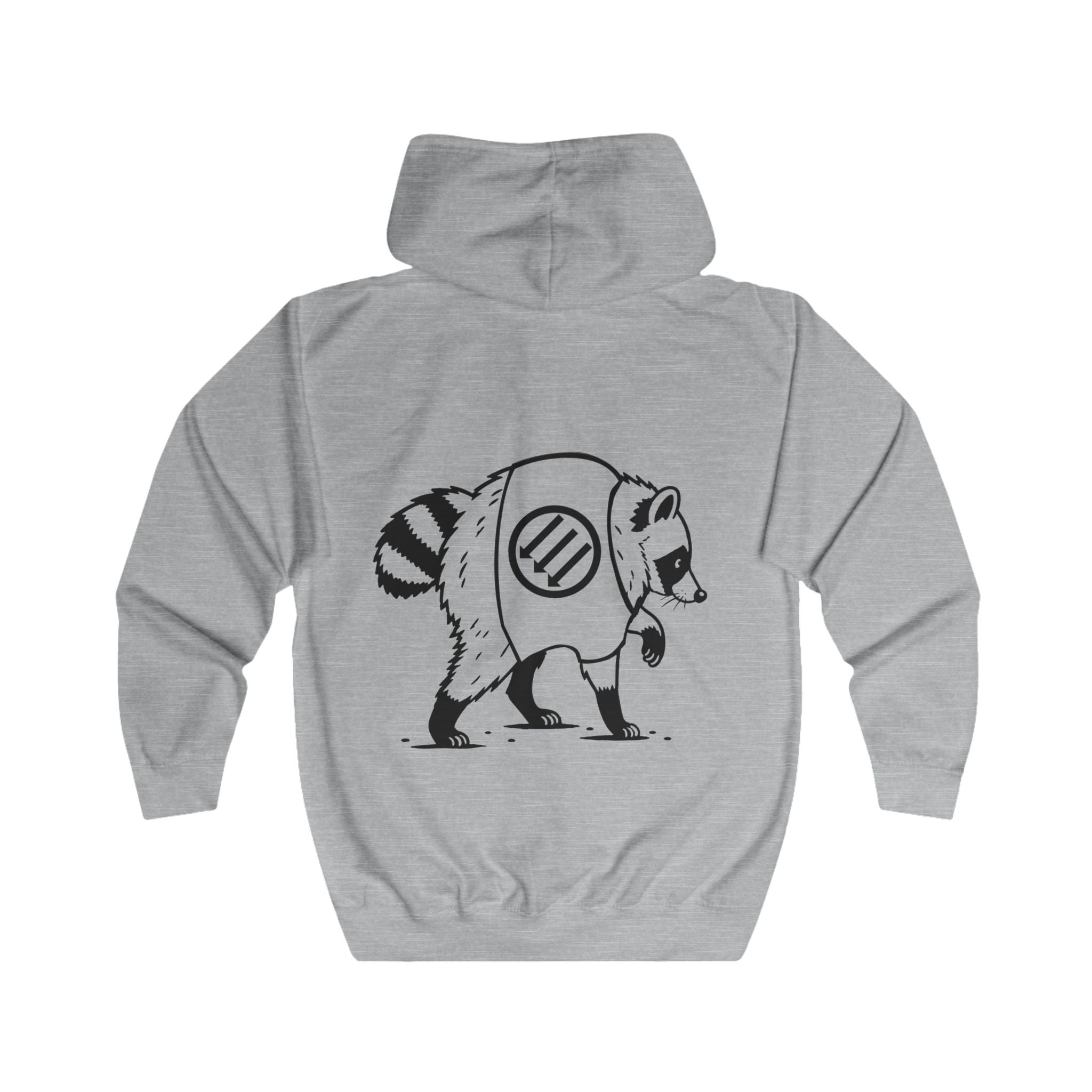 Racoon Out Looking for Trash. Unisex Full Zip Hoodie