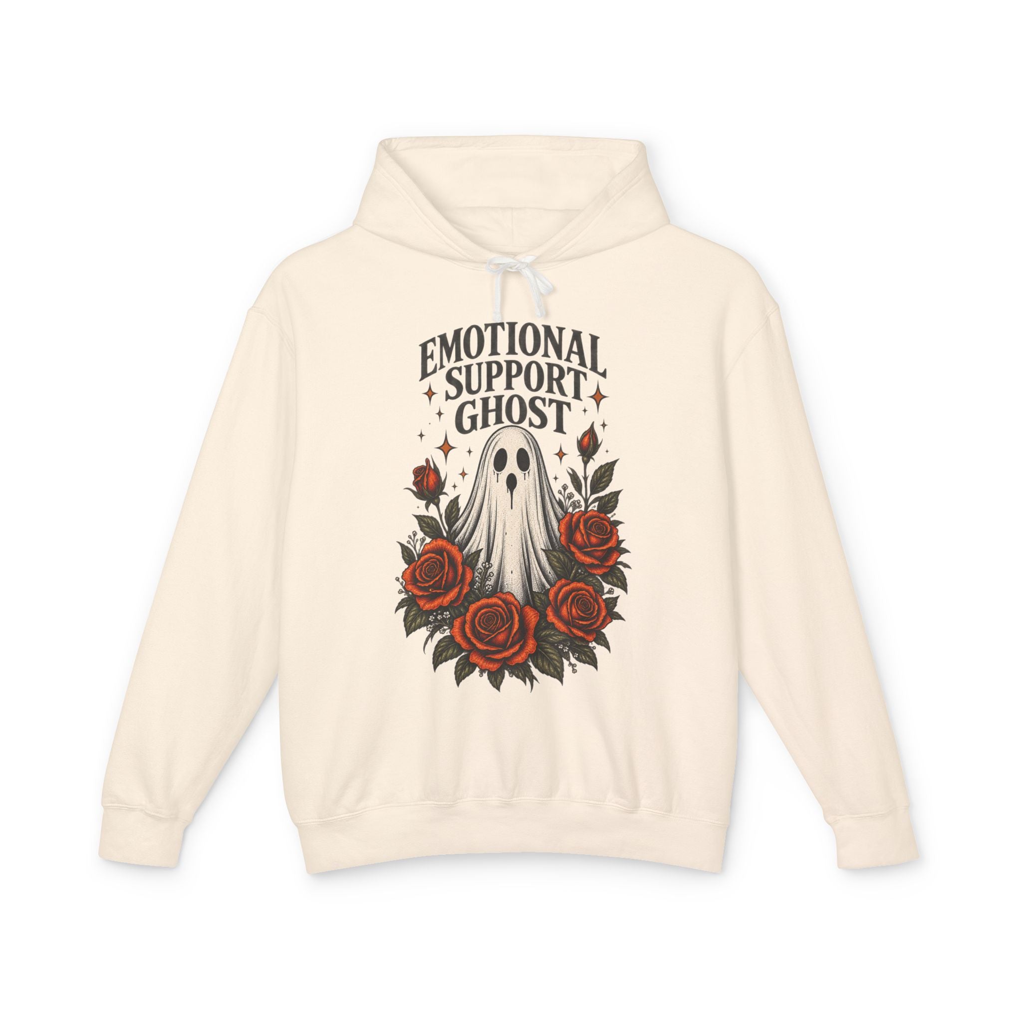 Emotional Support Ghost Hoodie — Cute Spooky Floral Ghost Sweatshirt