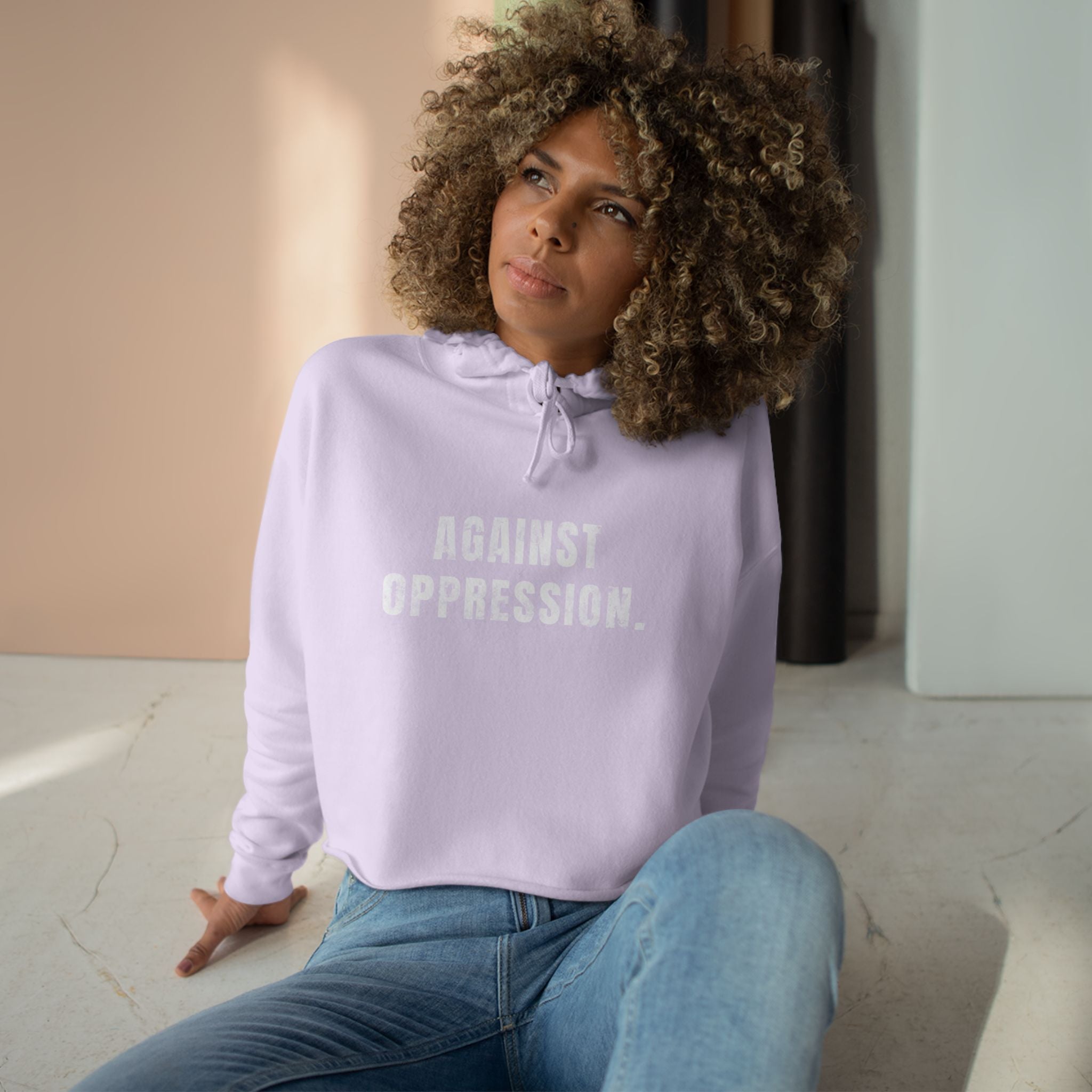 Against Oppression Crop Hoodie | Feminist