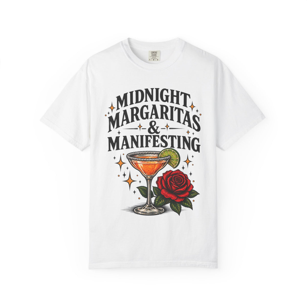 Midnight Margaritas & Manifesting T-shirt | Margarita Cocktail Illustration