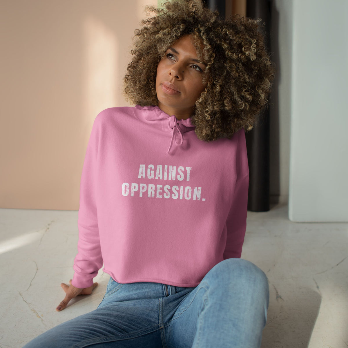 Against Oppression Crop Hoodie | Feminist
