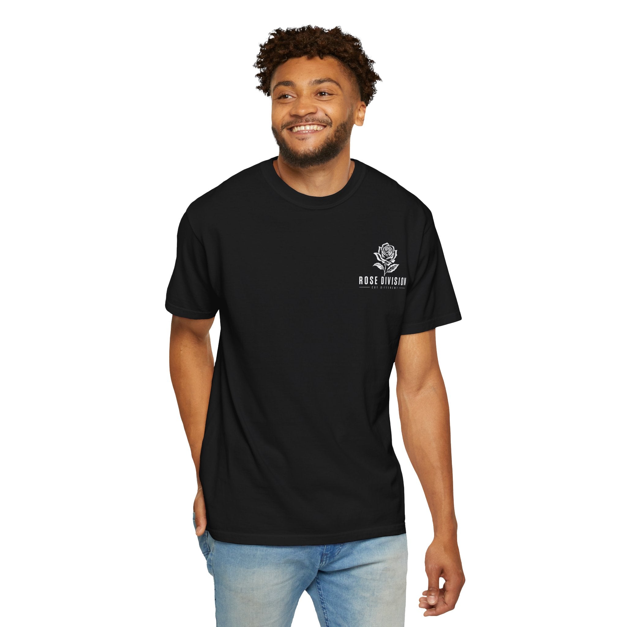 Rose Division small chest logo T-Shirt | rose graphic tee