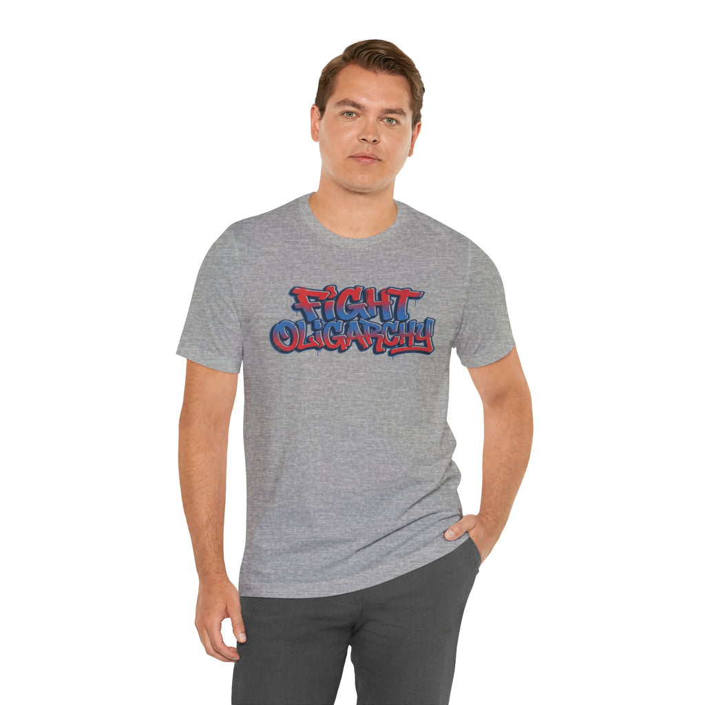 Fight Oligarchy! Bernie and Abdul Unisex Jersey Short Sleeve Tee