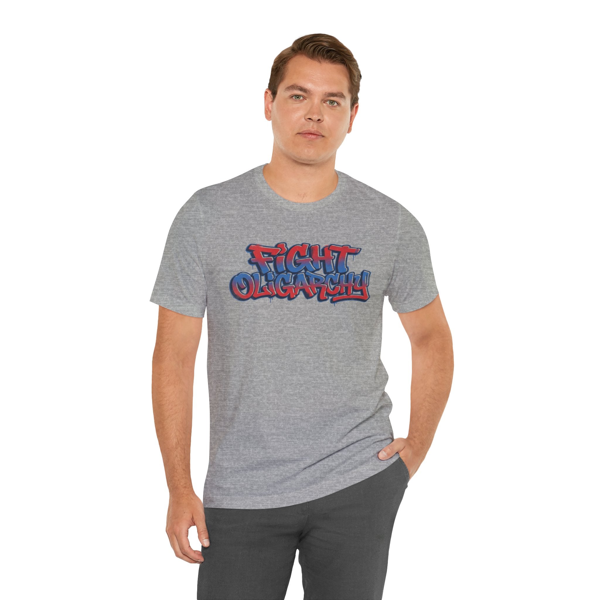 Fight Oligarchy! Bernie and Abdul Unisex Jersey Short Sleeve Tee