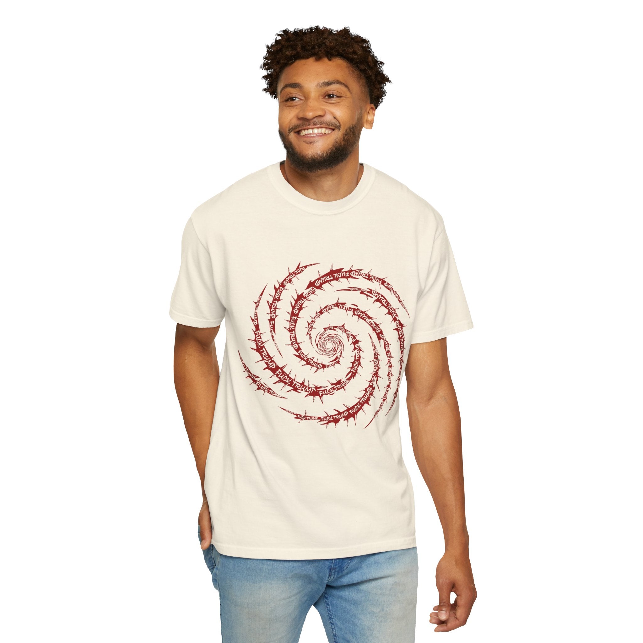 Red Vines and thorns with FUCK TRUMP Spiral Graphic Tee