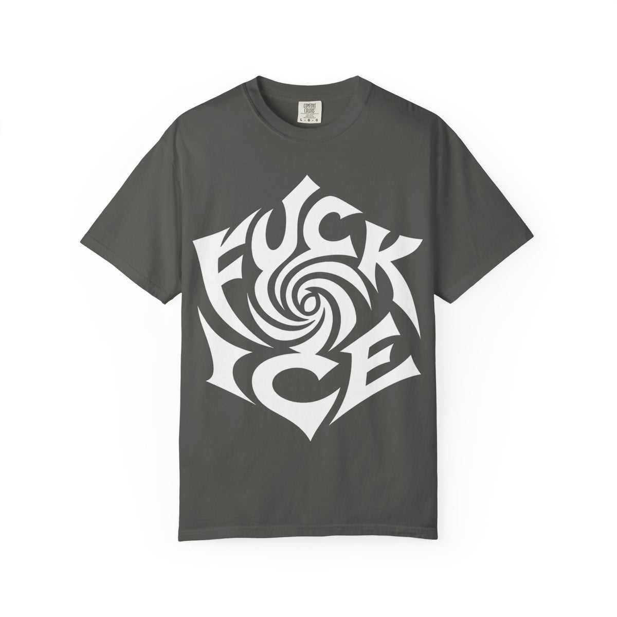 Fuck Ice Unisex T-Shirt | White Rose Typography Swirl
