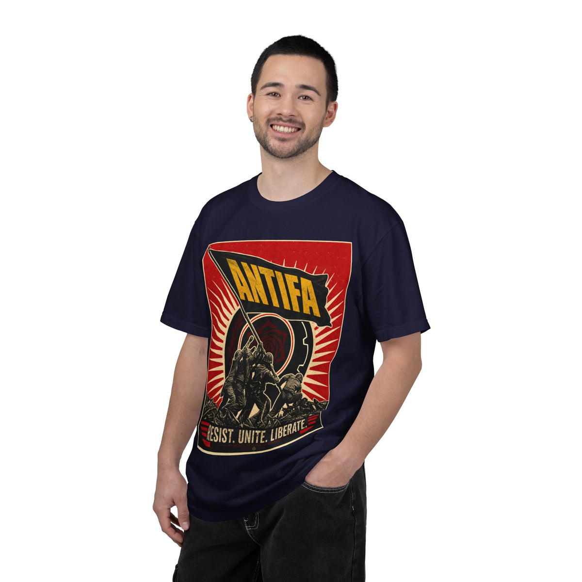 Antifa Protest T-Shirt | "Resist. Unite. Liberate." Graphic Tee Unisex T-Shirt