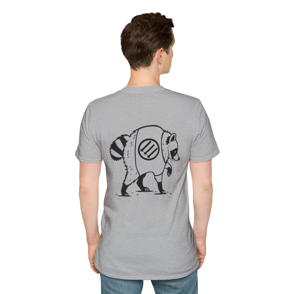 Jimothy the Racoon Off to Take Out the Trash. Wheres the White House? Unisex Softstyle T-Shirt