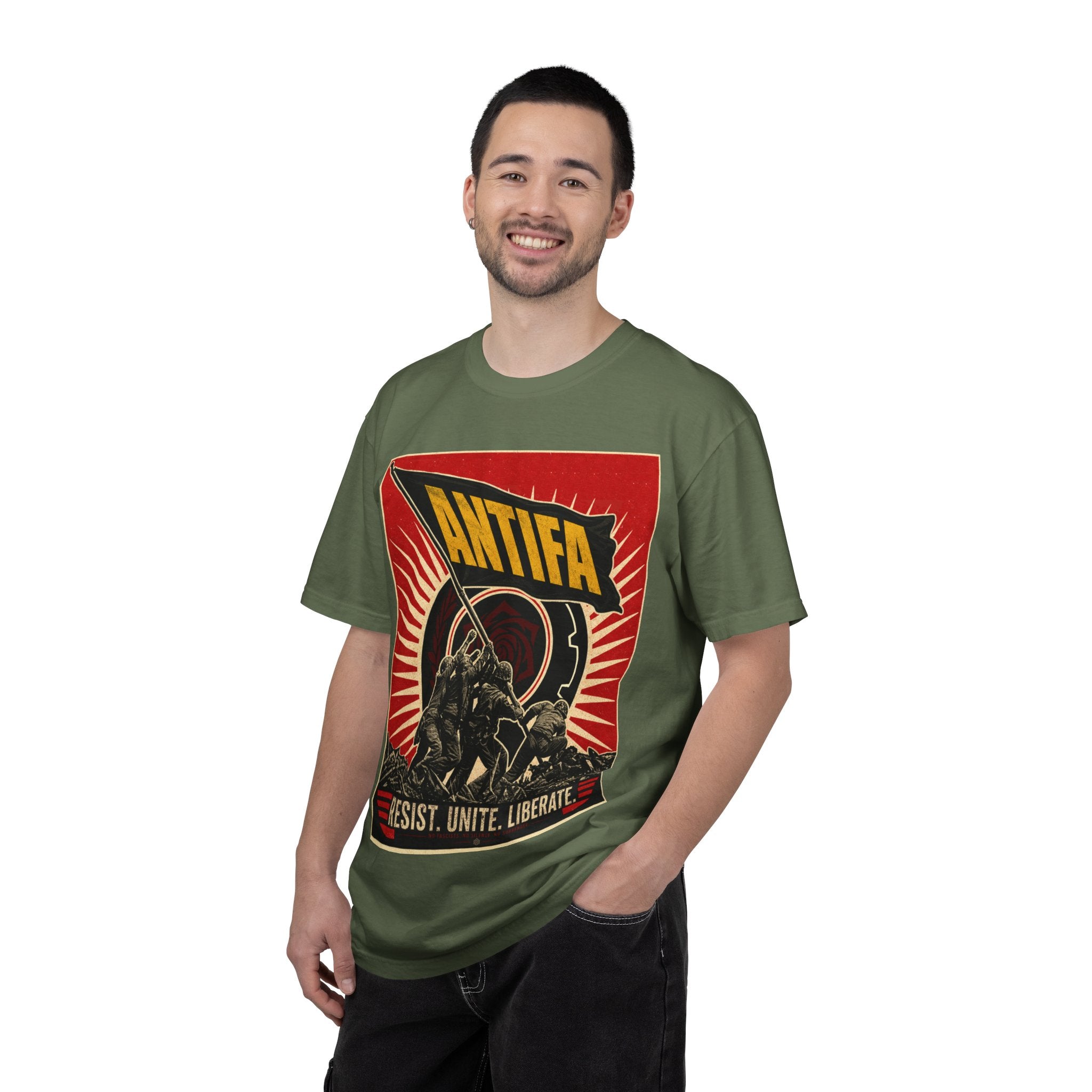 Antifa Protest T-Shirt | "Resist. Unite. Liberate." Graphic Tee Unisex T-Shirt