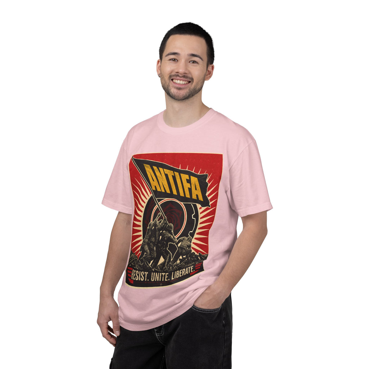Antifa Protest T-Shirt | "Resist. Unite. Liberate." Graphic Tee Unisex T-Shirt