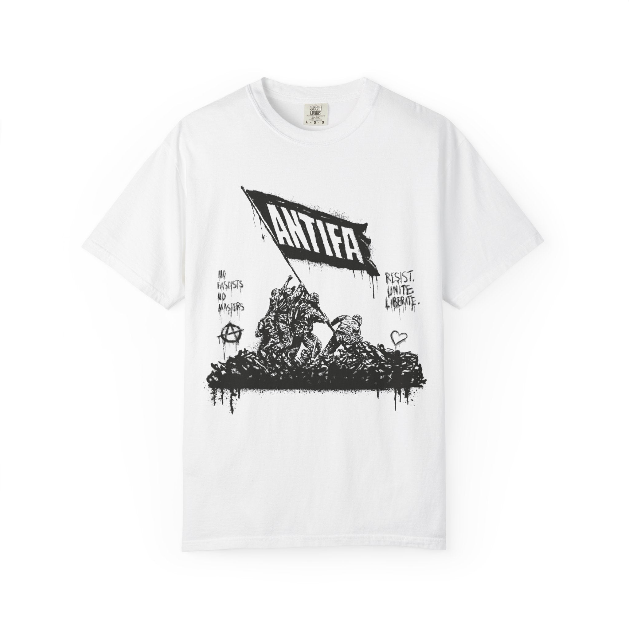 Antifa Flag Raising | Protest Art Unisex T-Shirt