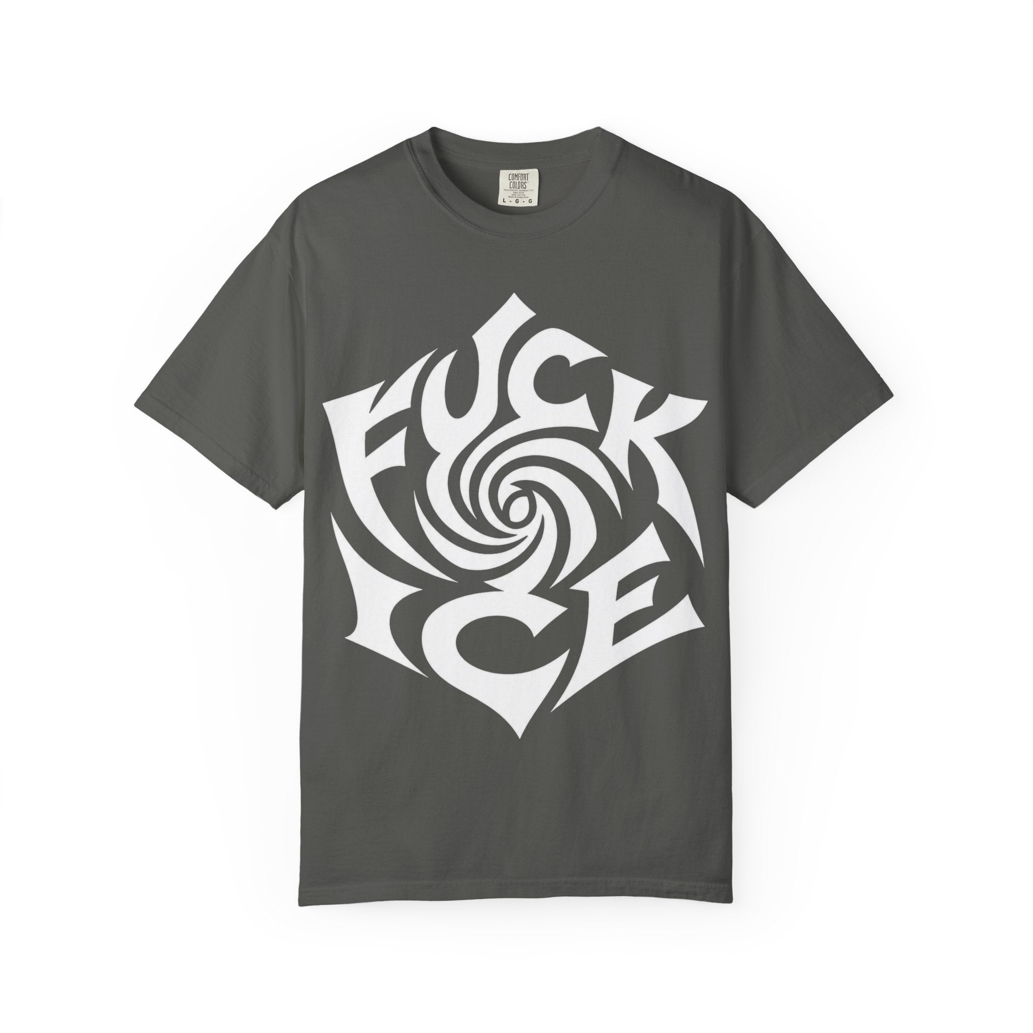 Fuck Ice Unisex T-Shirt | White Rose Typography Swirl