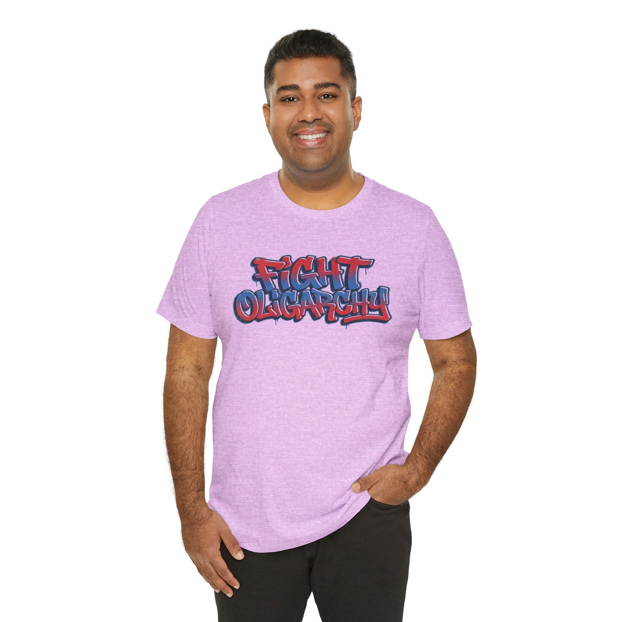 Fight Oligarchy! Bernie and Abdul Unisex Jersey Short Sleeve Tee