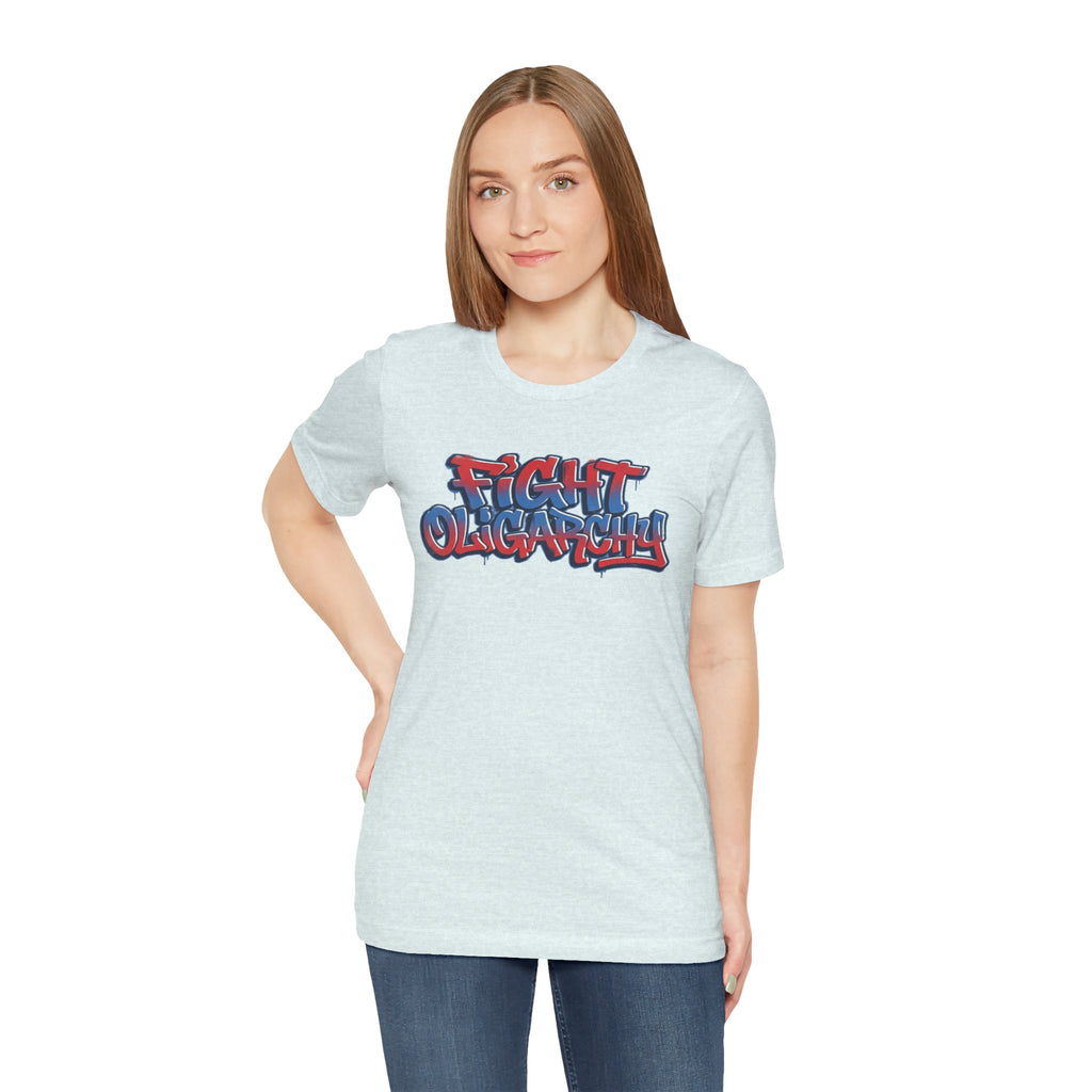 Fight Oligarchy! Bernie and Abdul Unisex Jersey Short Sleeve Tee