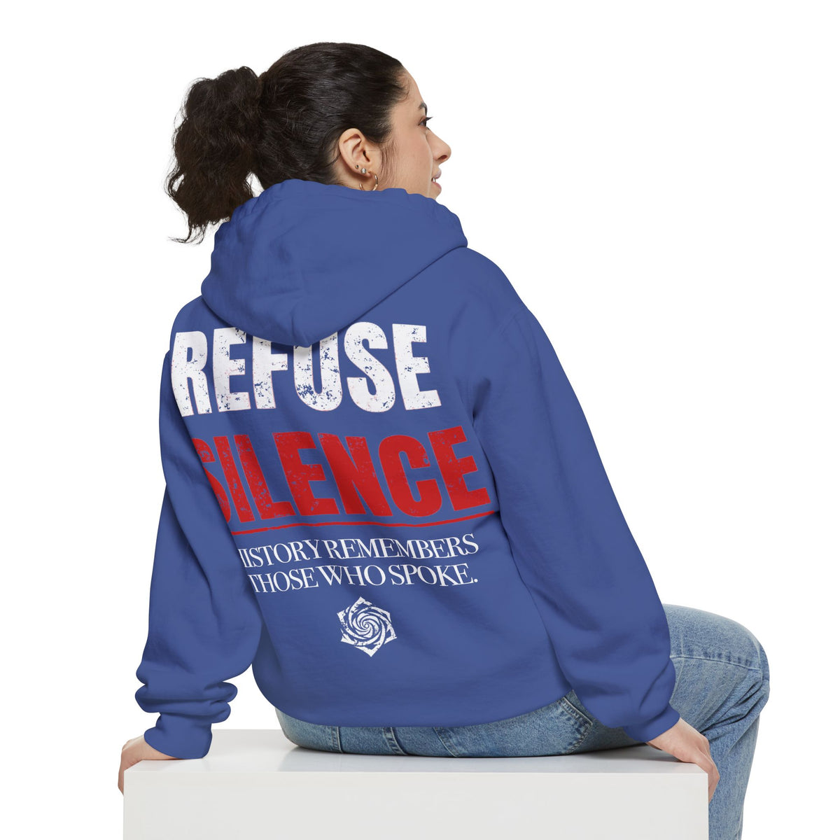 Refuse Silence Hoodie | Garment-Dyed Pullover Protest Sweatshirt
