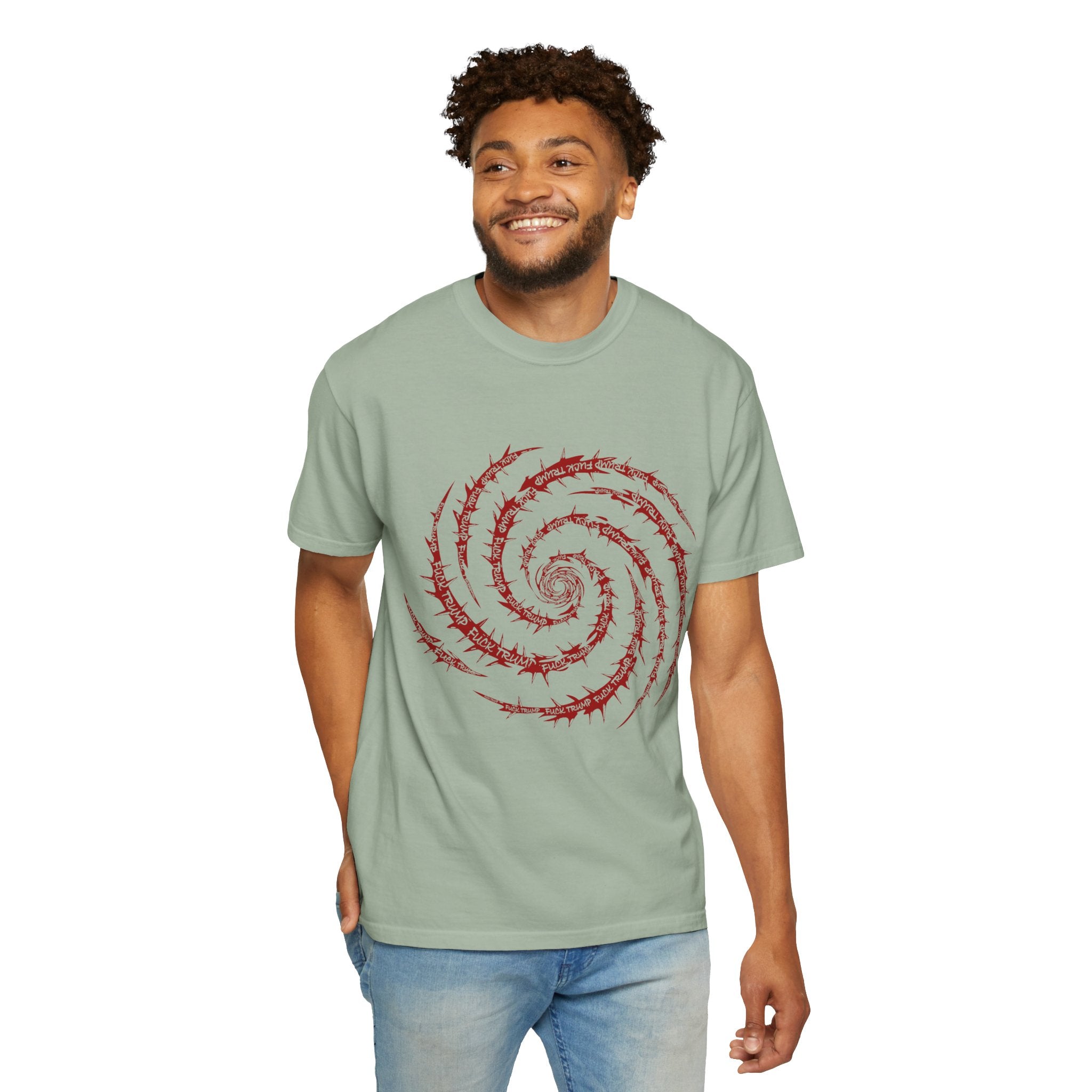 Red Vines and thorns with FUCK TRUMP Spiral Graphic Tee