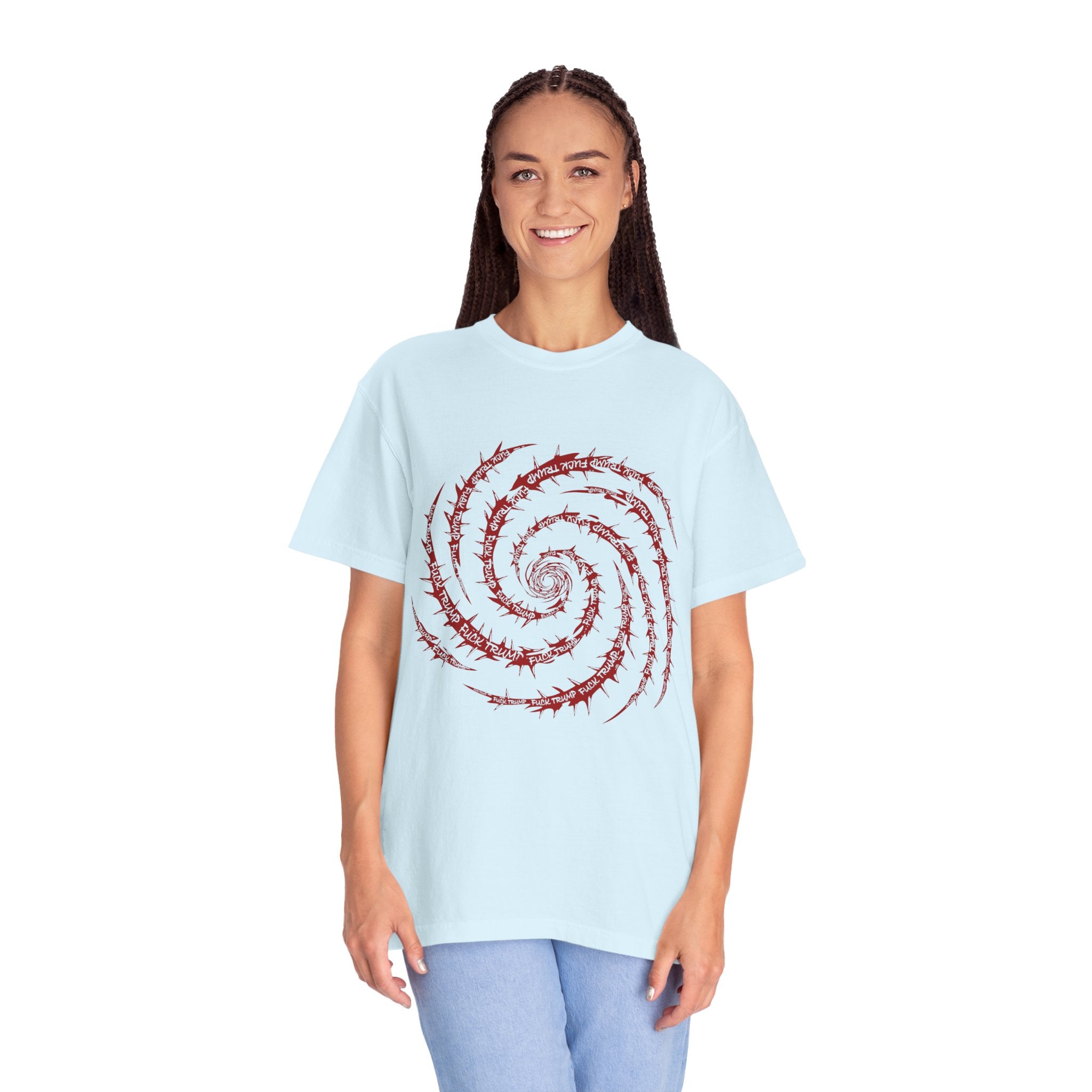 Red Vines and thorns with FUCK TRUMP Spiral Graphic Tee