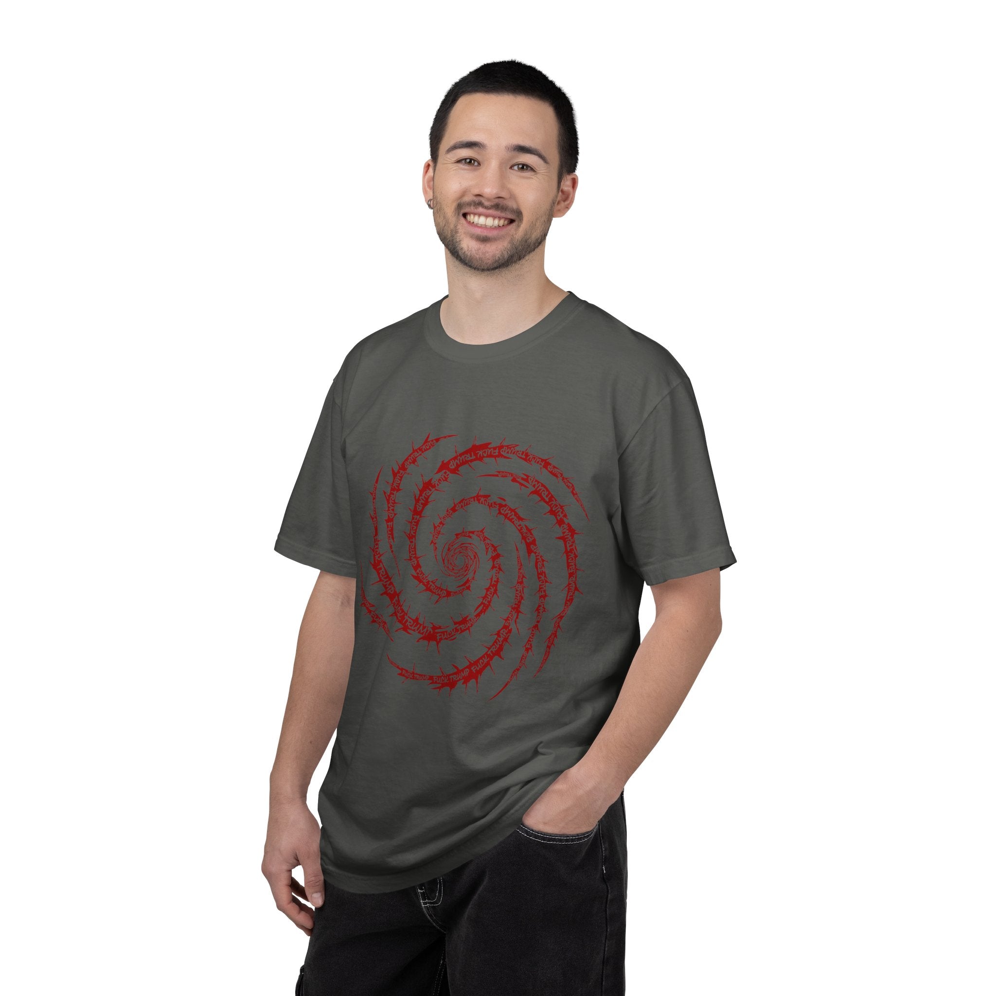 Red Vines and thorns with FUCK TRUMP Spiral Graphic Tee