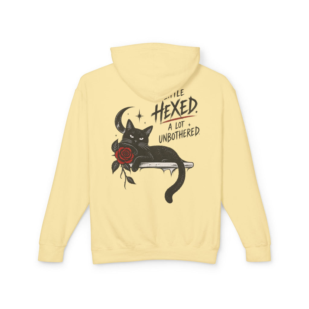 Black Cat Energy Unisex Lightweight Hooded Sweatshirt