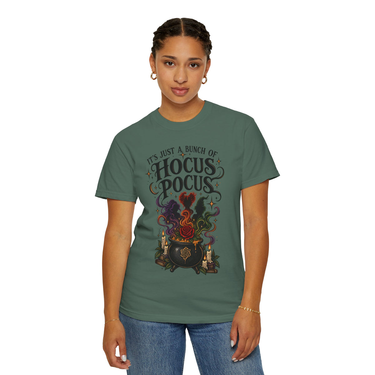 Its Just a Bunch of Hocus Pocus T-shirt | Witch Cauldron Halloween Shirt