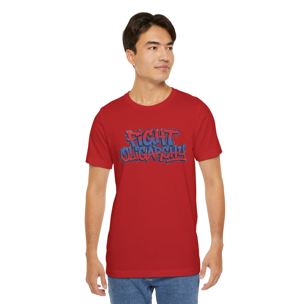 Fight Oligarchy! Bernie and Abdul Unisex Jersey Short Sleeve Tee