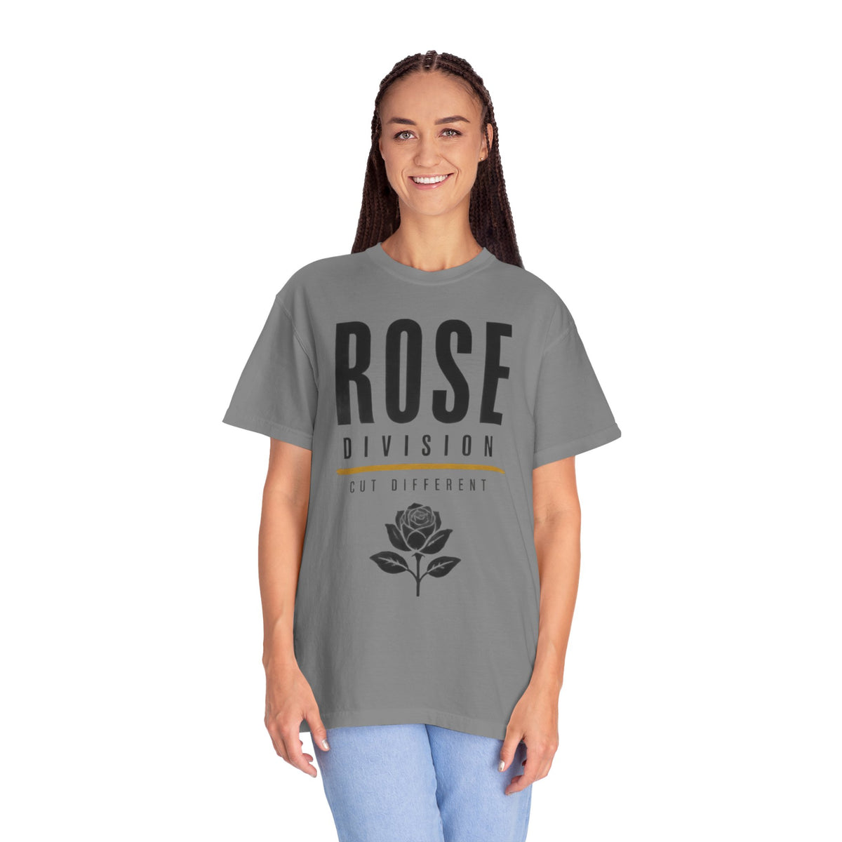 Rose Division floral logo T-shirt | vintage rose graphic tee