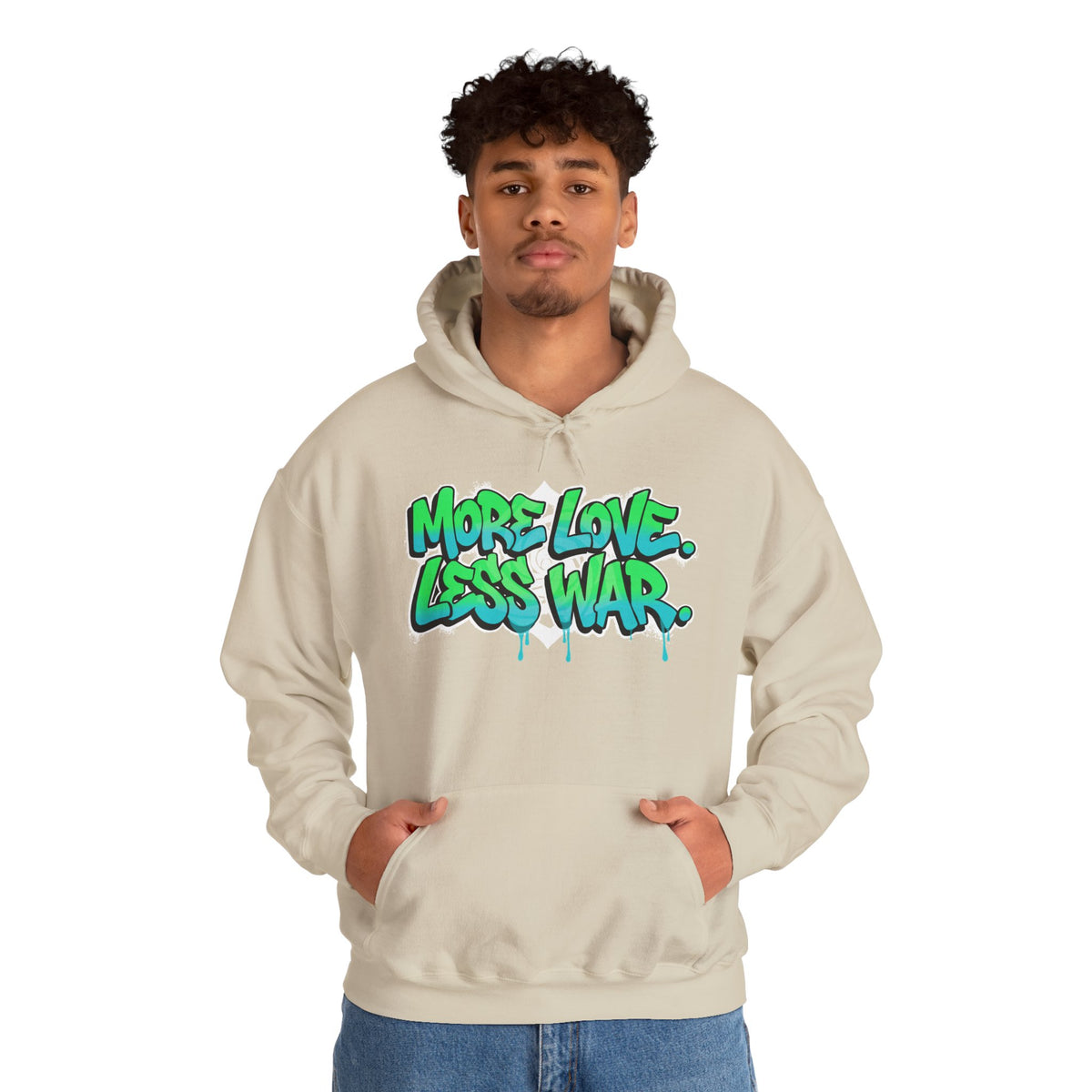 More Love | Less War Hoodie | Graffiti Peace Unisex Hoodie